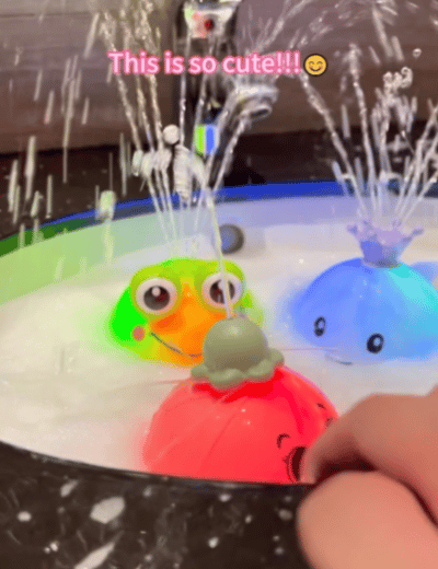 Water-Activated Glowing Whale Sprayer Toy | Baby Bath & Pool Fountain Sprinkler for 1 2 3 Year Old Kids | Toddler Gift for 1st Birthday