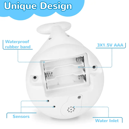 Water-Activated Glowing Whale Sprayer Toy | Baby Bath & Pool Fountain Sprinkler for 1 2 3 Year Old Kids | Toddler Gift for 1st Birthday
