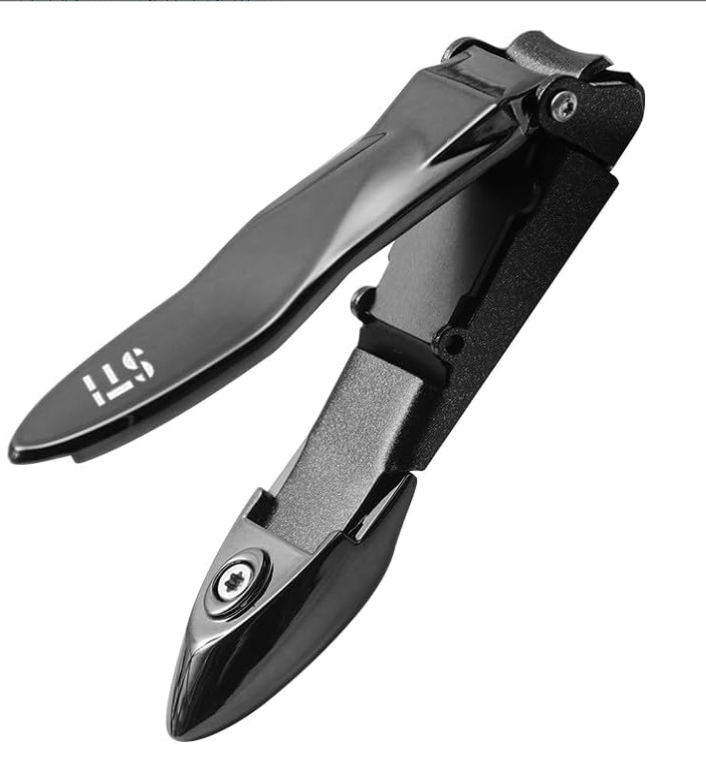 STi - Nail Clippers with Catcher | Anti Splash Nail Cutter for Thick Nails for Men, Women and Kids | Sharp and Heavy Duty Fingernail Toenail Clipper