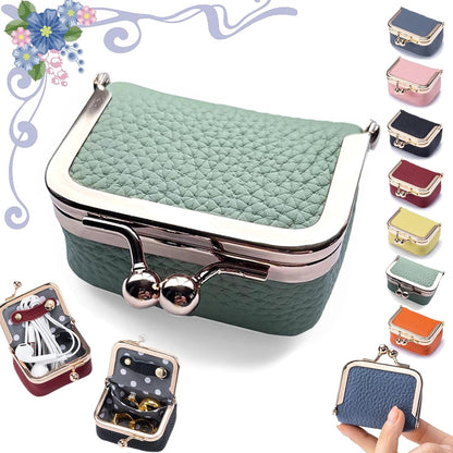 Portable Mini Genuine Leather Jewelry Box