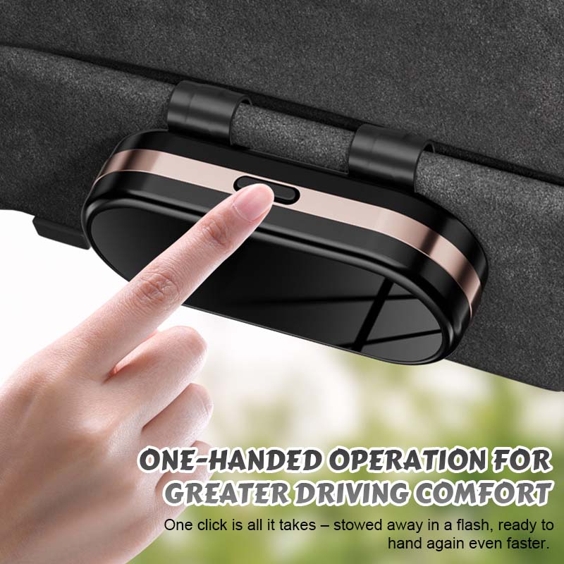 Mirrored glasses case for the car