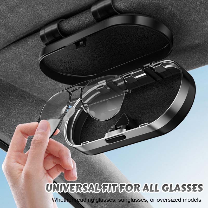Mirrored glasses case for the car