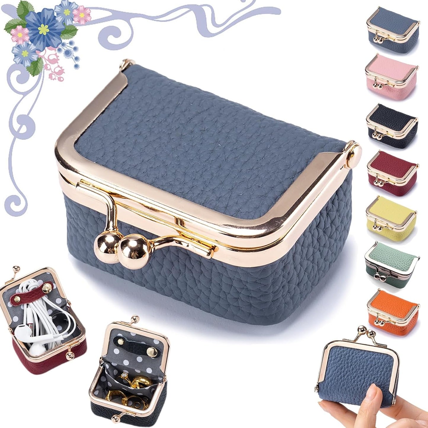 Portable Mini Genuine Leather Jewelry Box