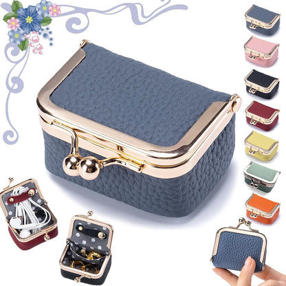 Portable Mini Genuine Leather Jewelry Box