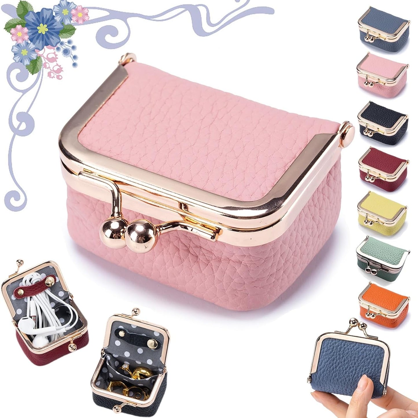 Portable Mini Genuine Leather Jewelry Box