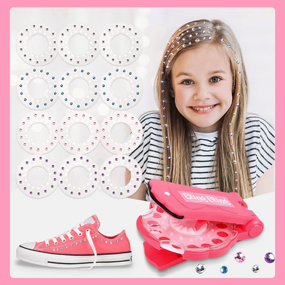 ✨Glitter Diamond Styling Tools Hair Gemstone Styling Set to light up girls' hair, clothes, accessories, No Heat Required Hair Styling Accessories