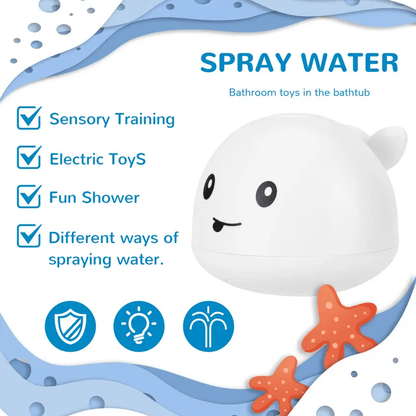 Water-Activated Glowing Whale Sprayer Toy | Baby Bath & Pool Fountain Sprinkler for 1 2 3 Year Old Kids | Toddler Gift for 1st Birthday