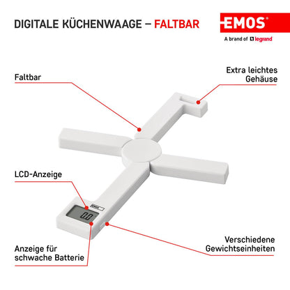 EMOS Foldable Digital Kitchen Scales