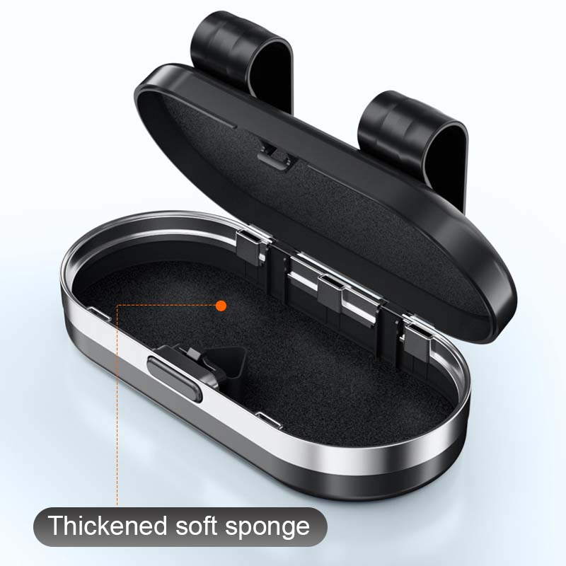 Mirrored glasses case for the car