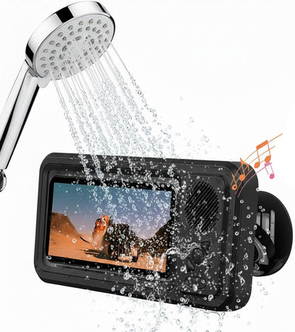 Shower Phone Holder with Wireless Bluetooth Speaker