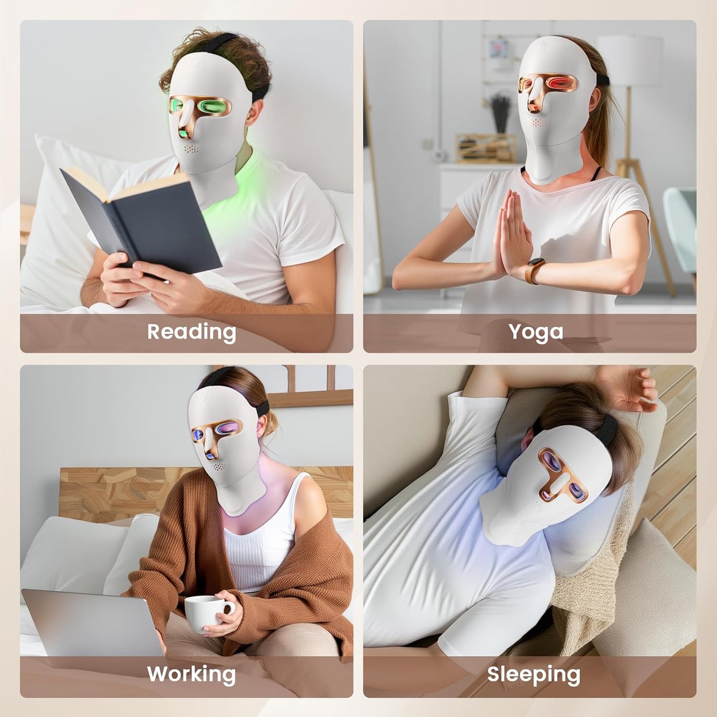 LUVISTI Red Light Therapy Mask For Face,LED Face Mask For Skin Care, 7-1 Colors Portable Red Light Face Mask