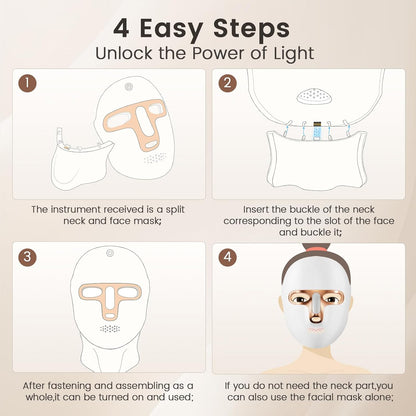 LUVISTI Red Light Therapy Mask For Face,LED Face Mask For Skin Care, 7-1 Colors Portable Red Light Face Mask