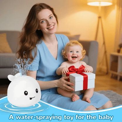 Water-Activated Glowing Whale Sprayer Toy | Baby Bath & Pool Fountain Sprinkler for 1 2 3 Year Old Kids | Toddler Gift for 1st Birthday