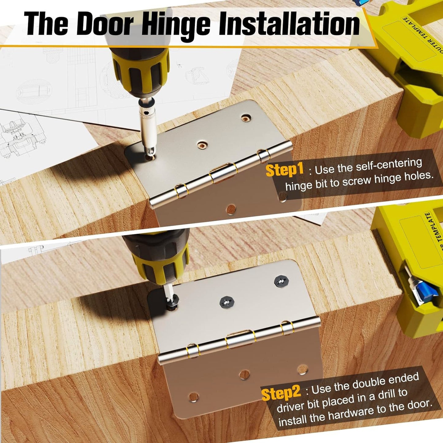 Door Hinge Router Template