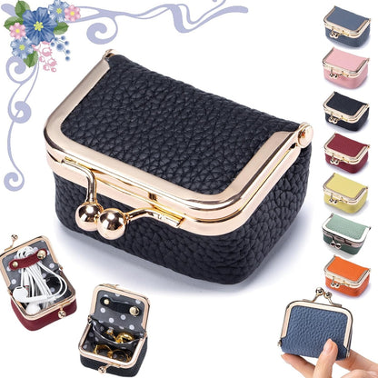 Portable Mini Genuine Leather Jewelry Box