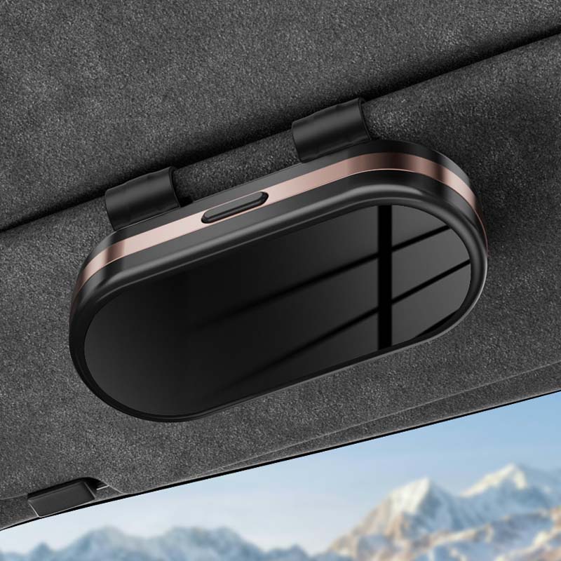 Mirrored glasses case for the car