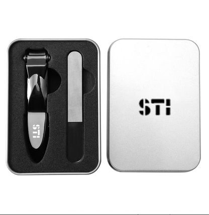 STi - Nail Clippers with Catcher | Anti Splash Nail Cutter for Thick Nails for Men, Women and Kids | Sharp and Heavy Duty Fingernail Toenail Clipper