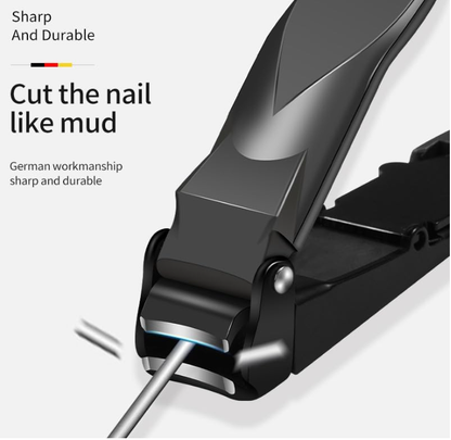 STi - Nail Clippers with Catcher | Anti Splash Nail Cutter for Thick Nails for Men, Women and Kids | Sharp and Heavy Duty Fingernail Toenail Clipper