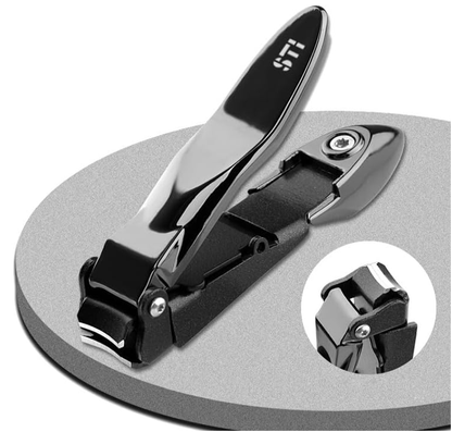 STi - Nail Clippers with Catcher | Anti Splash Nail Cutter for Thick Nails for Men, Women and Kids | Sharp and Heavy Duty Fingernail Toenail Clipper