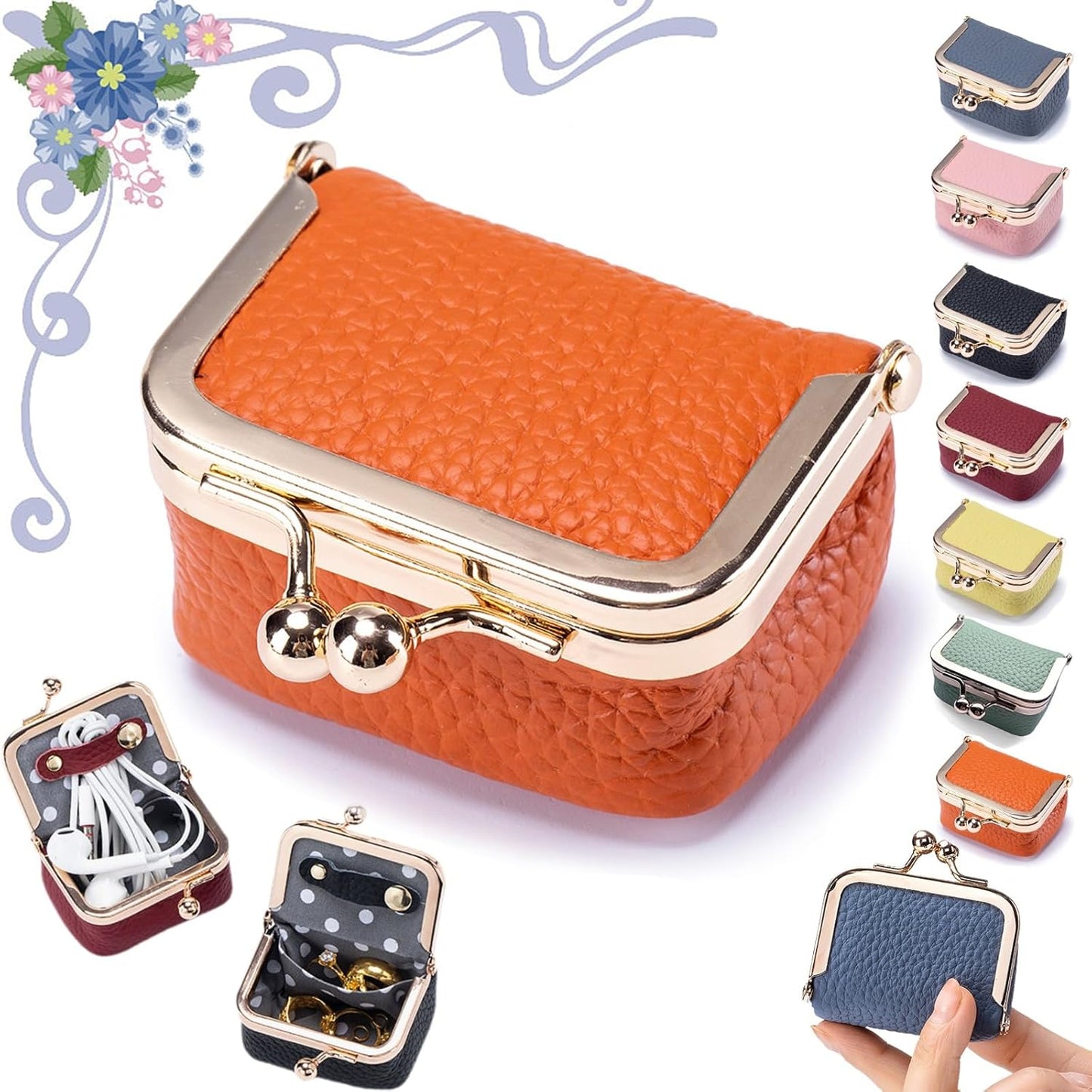 Portable Mini Genuine Leather Jewelry Box
