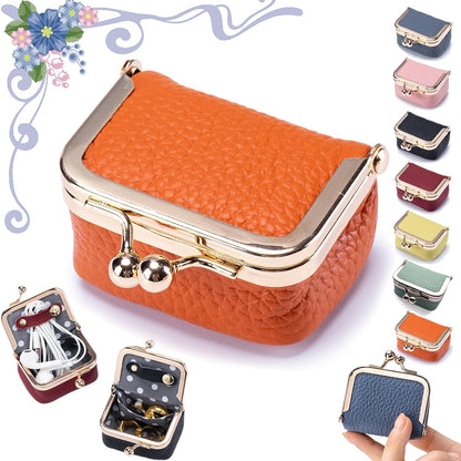 Portable Mini Genuine Leather Jewelry Box
