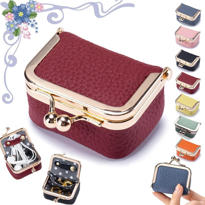 Portable Mini Genuine Leather Jewelry Box
