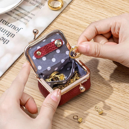 Portable Mini Genuine Leather Jewelry Box