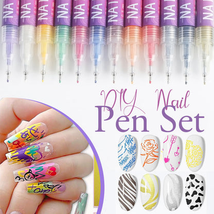 🎨12 Colors Nail Art Pens Set
